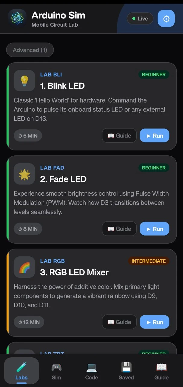 Arduino Simulator screenshot